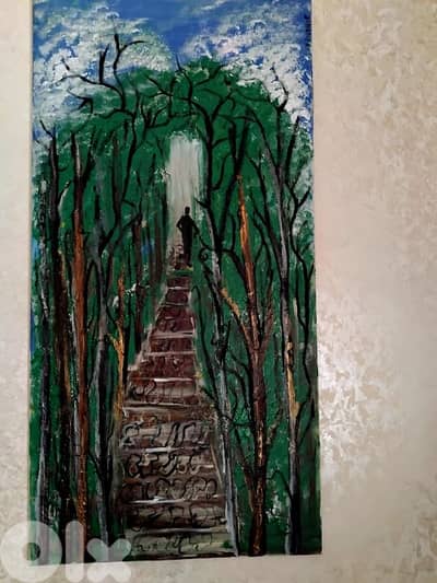 رسم زيتي على القماش يدويه