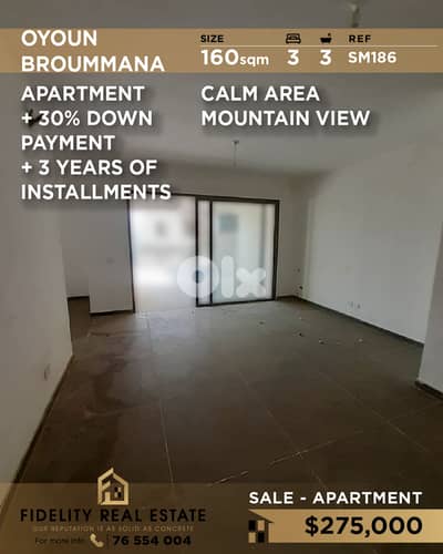 Apartment for sale in Broummana SM186 شقة  للبيع في عيون برمانا