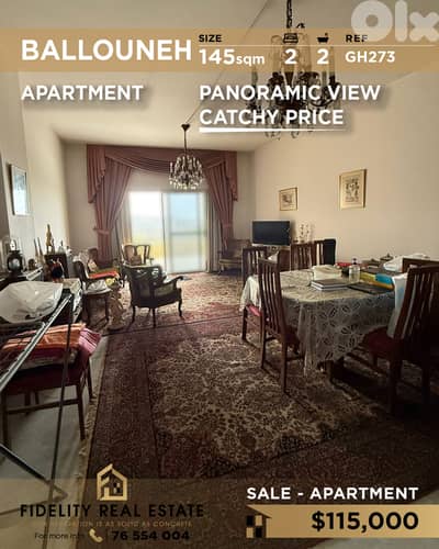 Apartment for sale in Ballouneh GH273 شقة للبيع في بلونة