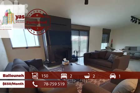 Ballouneh 150m2 | Rent | Furnished | Mint Condition | Sea View | KS/KH