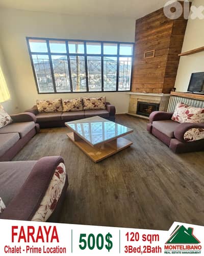 120 sqm Chalet For Rent in Faraya فاريا