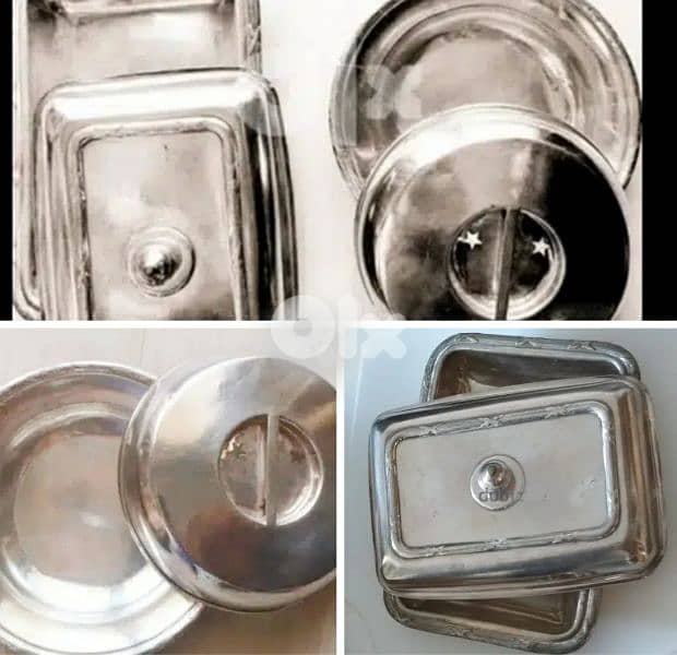 Rare silver plates with covers 1