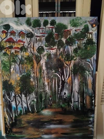 رسم زيتي على القماش يدويه