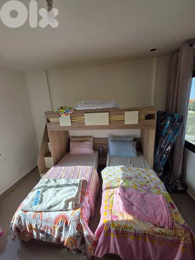 3 beds with stairs storage