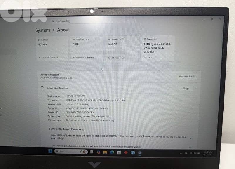 hP Victus 16 Gaming laptop 2