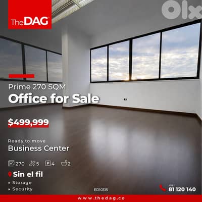 Prime 270 SQM Office for Sale in Sin El Fil مكتب للبيع