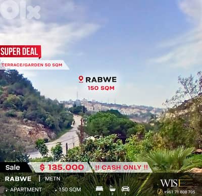 150 SQM Unfurnished Apartment with Terrace for SALE in Rabwe!