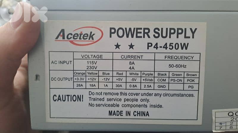 acetek psu 450WATT 2