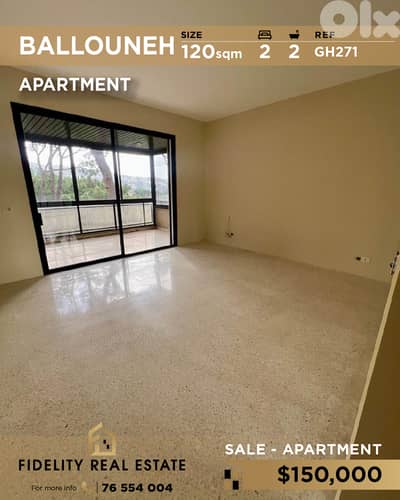 Apartment for sale in Ballouneh GH271 شقة للبيع في بلونة