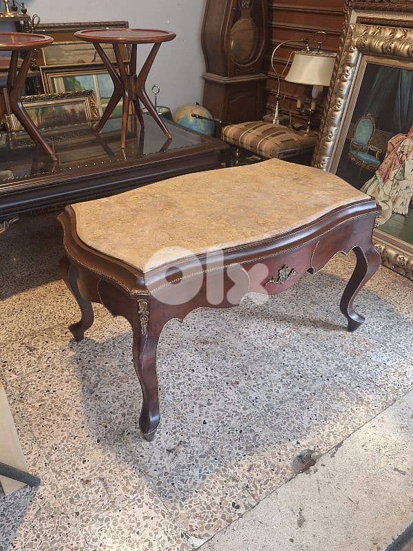 marble top wooden coffee table 1