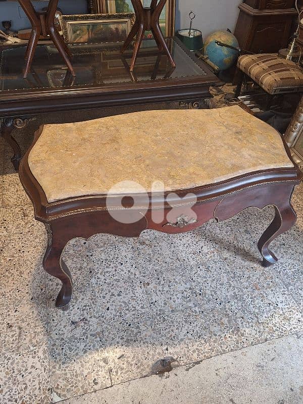 marble top wooden coffee table 2