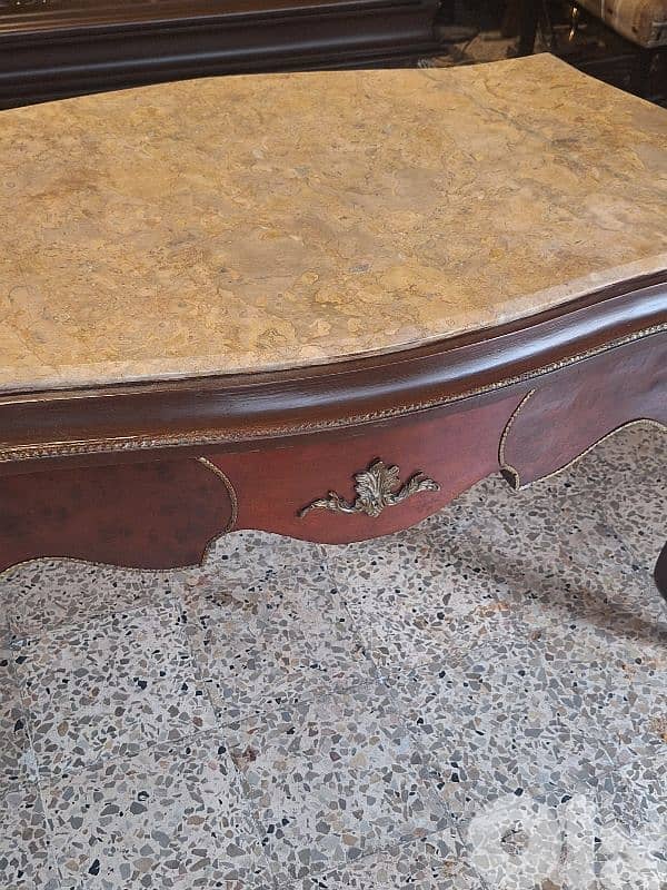 marble top wooden coffee table 3