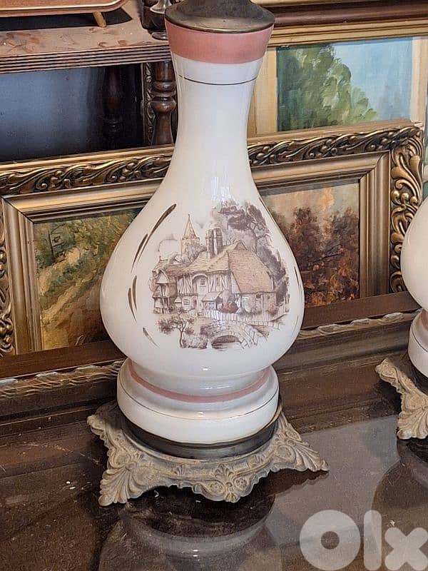 pair of antique french opaline and bronze large lanterns 3