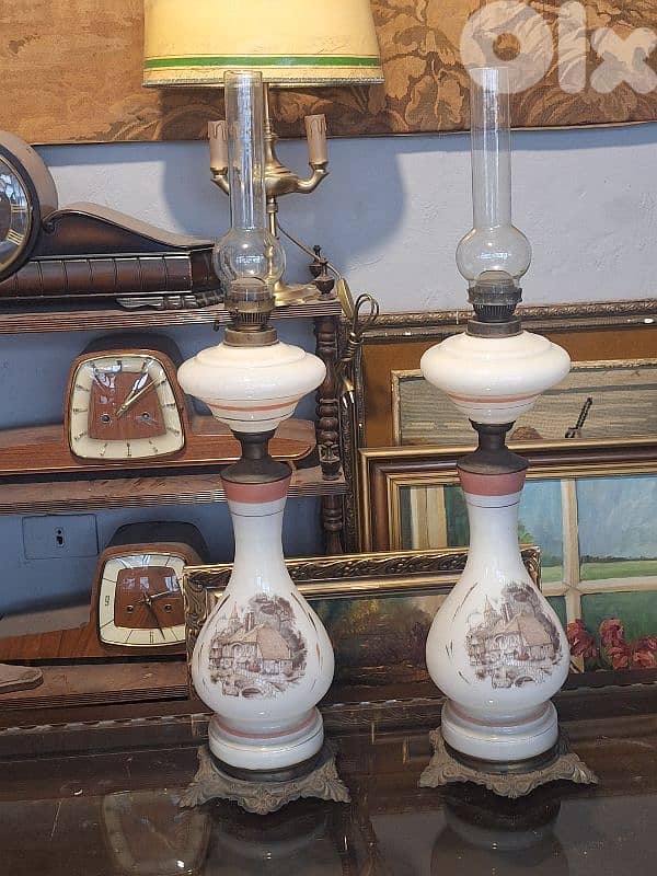 pair of antique french opaline and bronze large lanterns 6