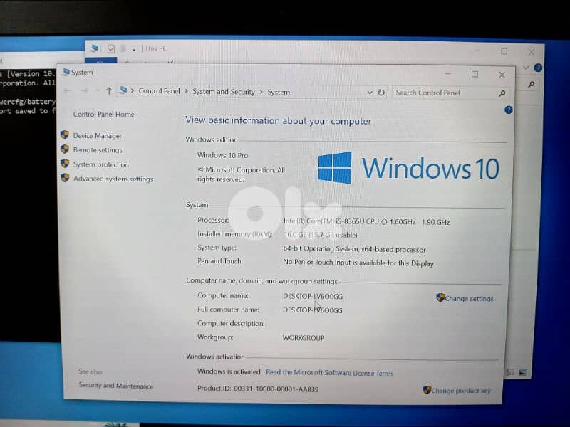T490 Core i5 generation 8 16GB ram 5