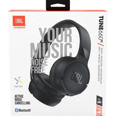 JBL Tune 660 NC Headphones with Active Noise Cancellation, Black