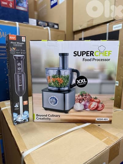 SuperChef Food Processor 1100w 3.2L 3  + free hand blender