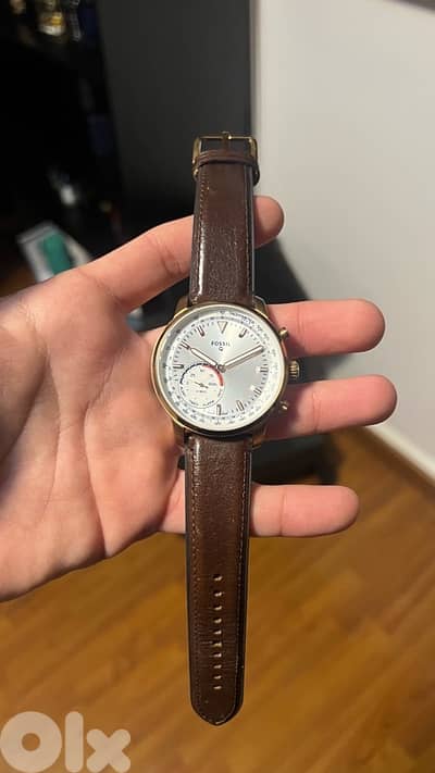 Fossil Goodwin hybrid smartwatch brown leather model FTW1172