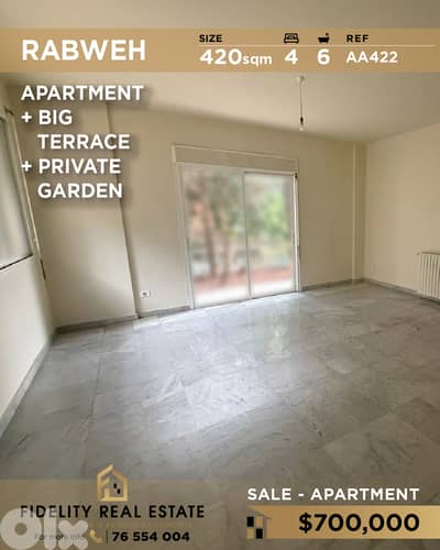 Apartment for sale in Rabweh AA422 شقة للبيع في رابوة