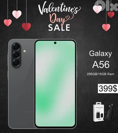 SAMSUNG GALAXY A56(16/256gb) VALENTINE'S DAY SALE with free adapter