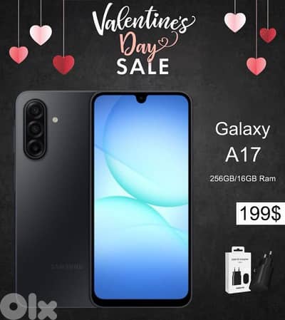 SAMSUNG GALAXY A17(16/256GB) with free adapter