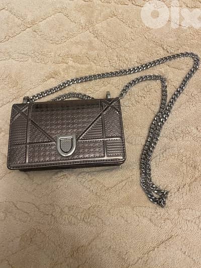 silver grey Dior bag