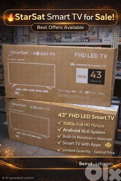 StarSat Smart TV for Sale!  Best Offers Available 43” FHD LED Smart TV