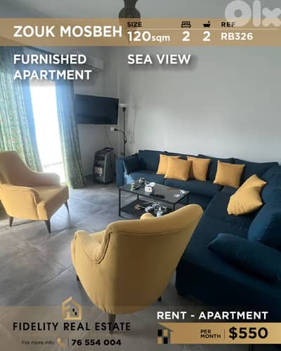 Apartment for rent in Zouk Mosbeh RB326 شقة للإيجار في زوق مصبح