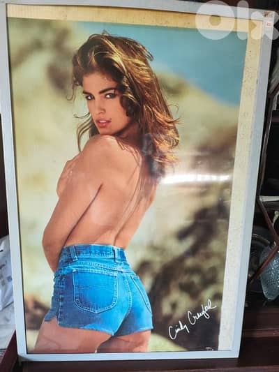 5 big posters with vintage frame,claudia schiffer,cindy crawford