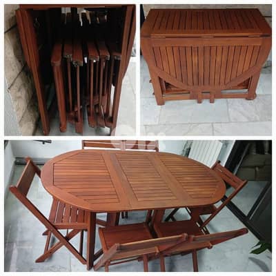 طاولي إيطالي ٦كراسي خشب مسيف