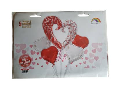 5 pieces hearts balloon