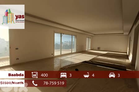 Baabda 400m2 | Rent | Astonishing View | Generous Flat | AA