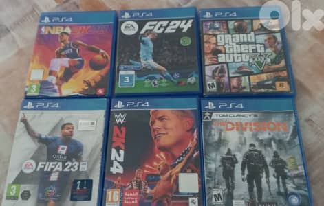 playstation 4 used like new, 5 cds &2 controller.