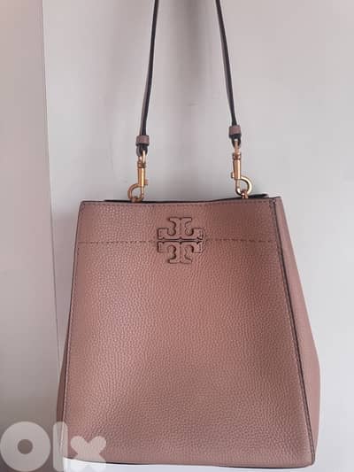 Original Tory Burch Nude McGraw bucket bag medium