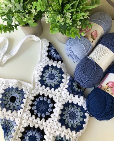 Handmade Crochet Granny Square Jacket + Matching Bag