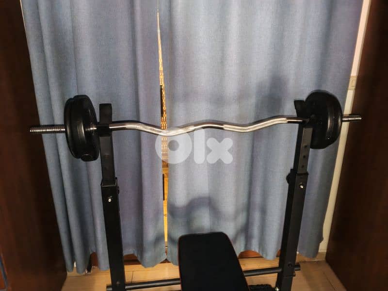 Bench Press Machine with Bar and Weights 7