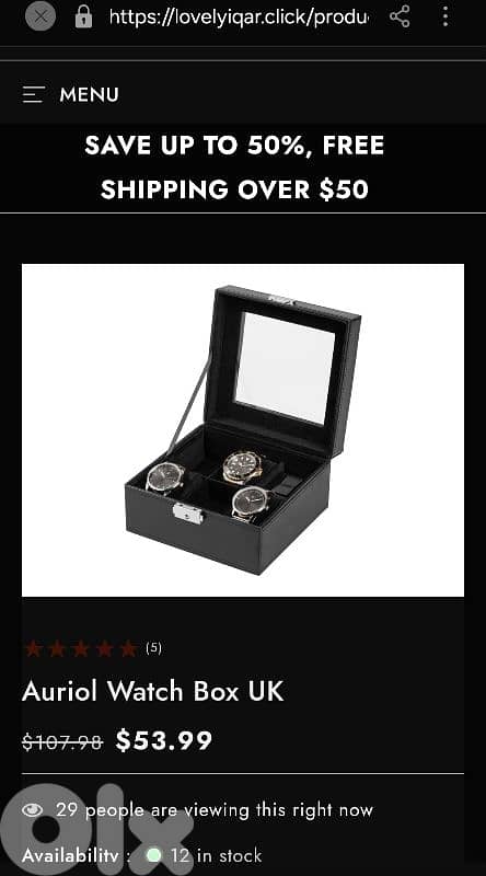 Auriol Watch Organiser Square (original)  /4$ delivery 5