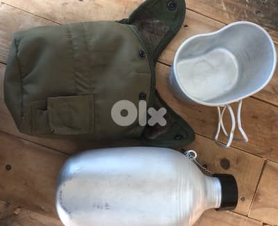 Military Water Bottle with Cup & Cover | Camping & Outdoor