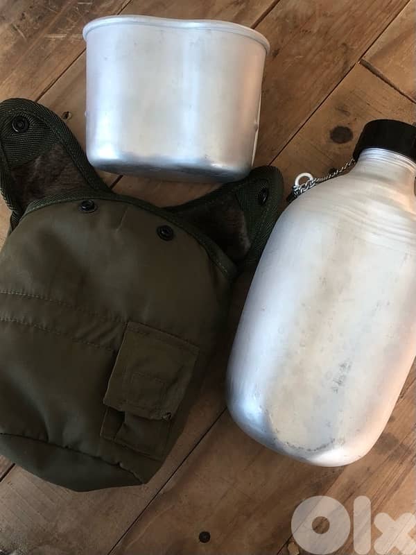 Military Water Bottle with Cup & Cover | Camping & Outdoor 1