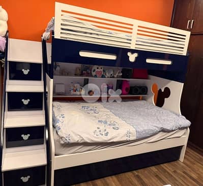 bunk bed with mattresses