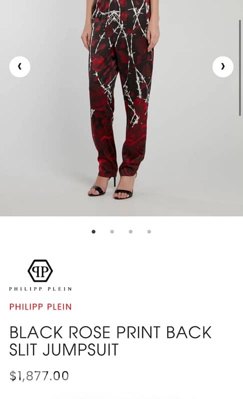 Philip Plein WHITE ROSE PRINT BACK SLIT JUMPSUIT 2