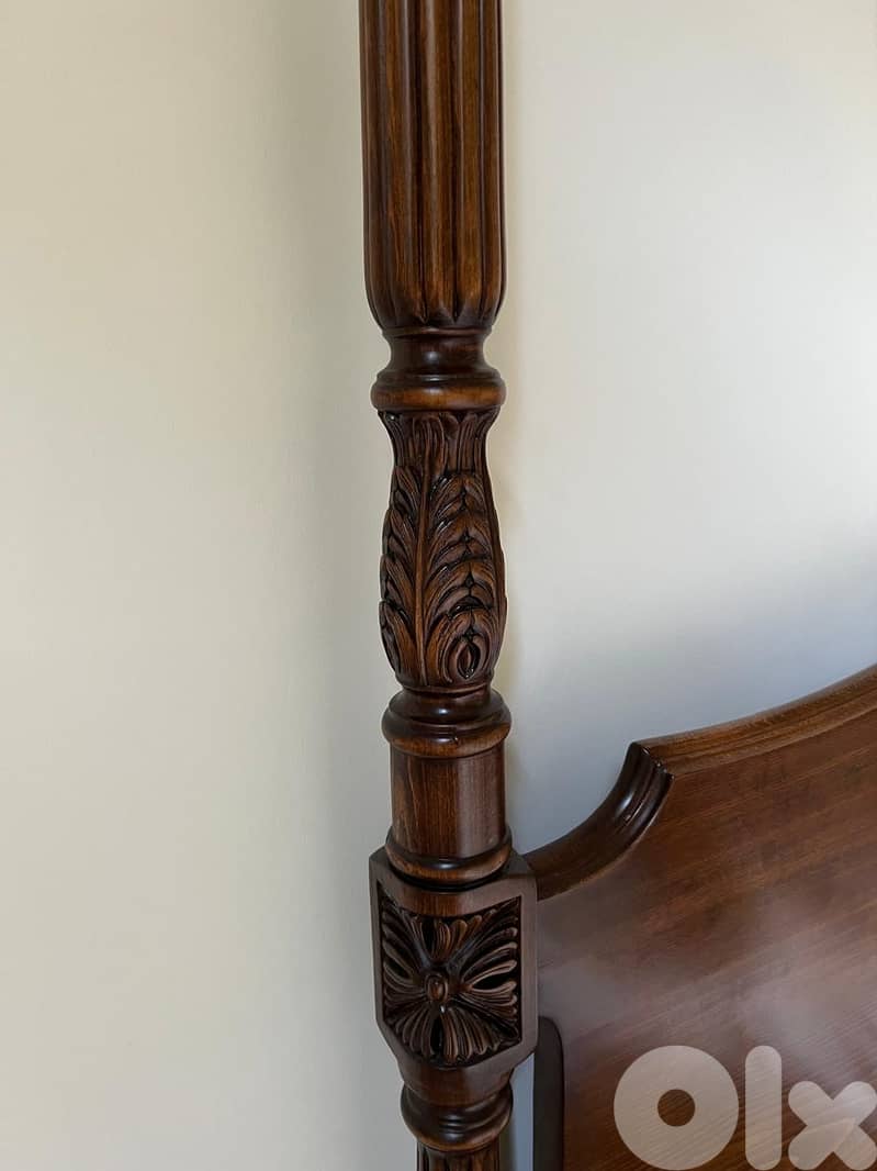Vintage Renovated Pure Walnut Bed 4