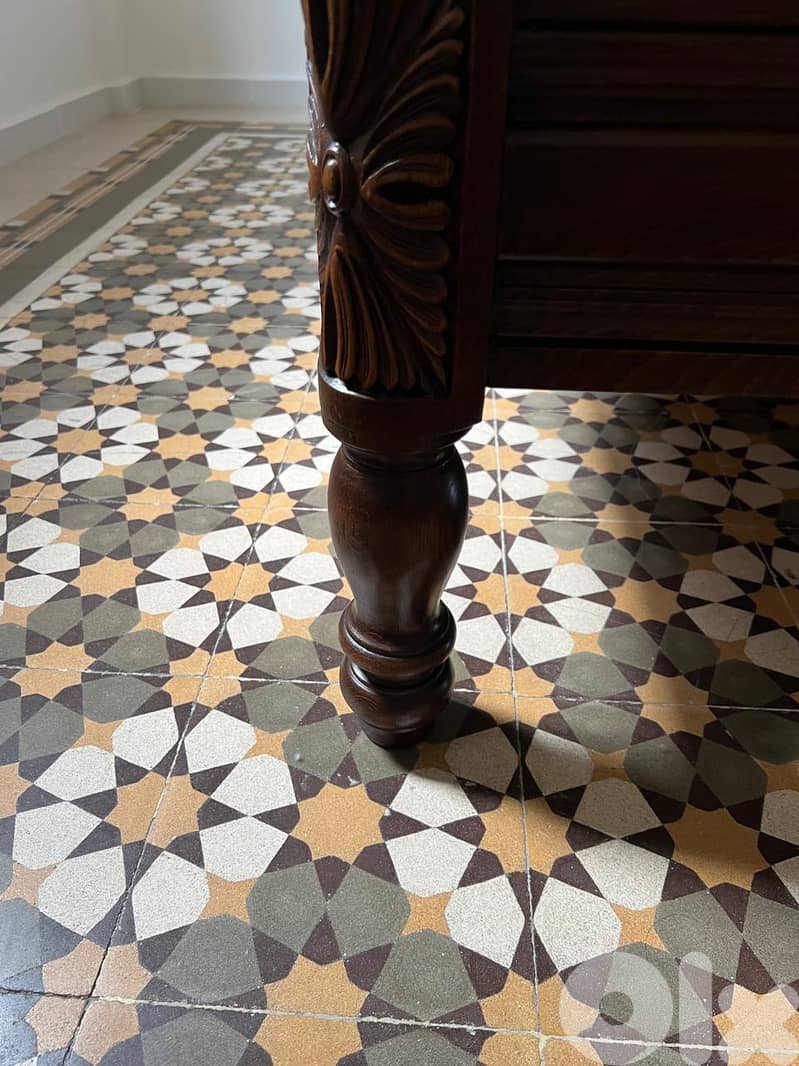 Vintage Renovated Pure Walnut Bed 5