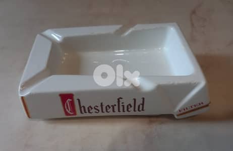 Vintage promotional Chesterfield ceramic ashtray big size