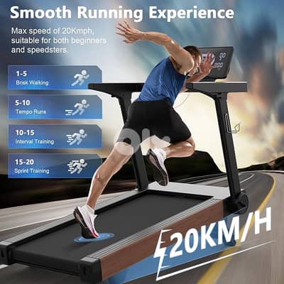 Treadmills, Foldable Treadmill with 20% Auto Incline