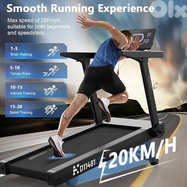 Treadmills, Foldable Treadmill with 20% Auto Incline 1