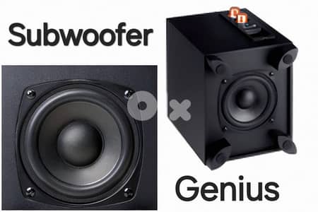 Genius surround system Subwoofer + two speakers for tv/phone/computer