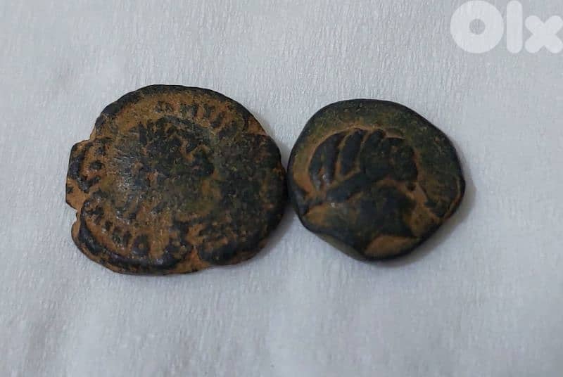 Ancient Eygpt  Ptolmaic set of Two Coins Cleopatra 4 around 10 BC 1