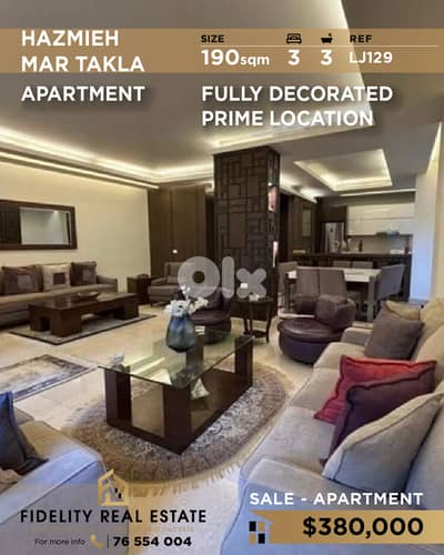 Apartment for sale in Hazmieh LJ129 شقة للبيع في الحازمية