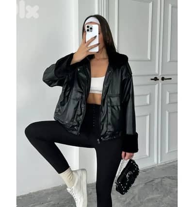 new leather jacket for sale جاكيت جلد جديدة للبيع
